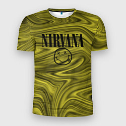Футболка спортивная мужская Nirvana лого абстракция, цвет: 3D-принт