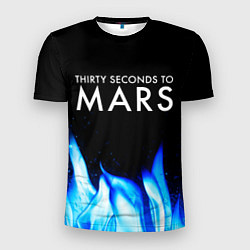 Мужская спорт-футболка Thirty Seconds to Mars blue fire