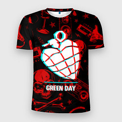 Мужская спорт-футболка Green Day rock glitch