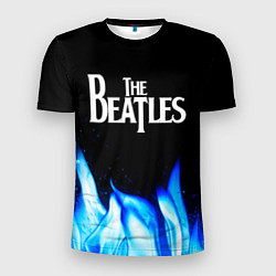 Мужская спорт-футболка The Beatles blue fire