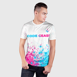 Футболка спортивная мужская Code Geass neon gradient style: символ сверху, цвет: 3D-принт — фото 2