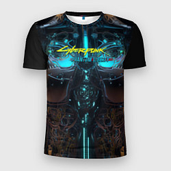 Мужская спорт-футболка Cyberpunk 2077 phantom liberty cyborg