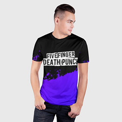 Футболка спортивная мужская Five Finger Death Punch purple grunge, цвет: 3D-принт — фото 2