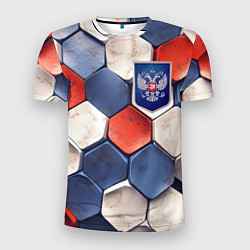 Мужская спорт-футболка Объемные плиты флаг России