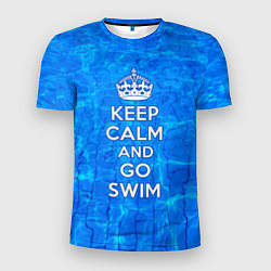 Мужская спорт-футболка Будь спокоен и плавай