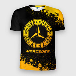 Мужская спорт-футболка Mercedes - gold gradient