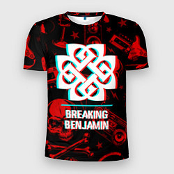 Мужская спорт-футболка Breaking Benjamin rock glitch