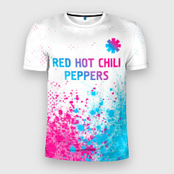 Мужская спорт-футболка Red Hot Chili Peppers neon gradient style: символ