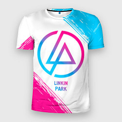 Мужская спорт-футболка Linkin Park neon gradient style