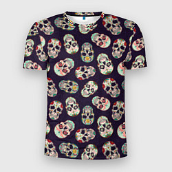 Мужская спорт-футболка Узор с черепами Pattern with skulls