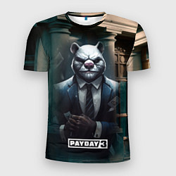 Футболка спортивная мужская Payday 3 white bear, цвет: 3D-принт