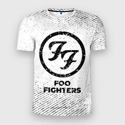 Мужская спорт-футболка Foo Fighters с потертостями на светлом фоне