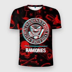 Футболка спортивная мужская Ramones rock glitch, цвет: 3D-принт