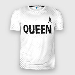 Мужская спорт-футболка Queen glitch на светлом фоне: символ сверху