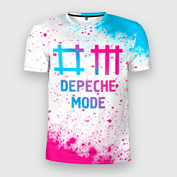 Мужская спорт-футболка Depeche Mode neon gradient style