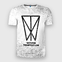 Мужская спорт-футболка Within Temptation с потертостями на светлом фоне