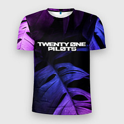 Мужская спорт-футболка Twenty One Pilots neon monstera