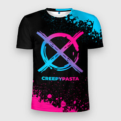 Мужская спорт-футболка CreepyPasta - neon gradient