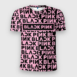 Мужская спорт-футболка Blackpink - pink text