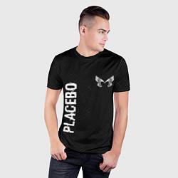 Футболка спортивная мужская Placebo glitch на темном фоне: надпись, символ, цвет: 3D-принт — фото 2