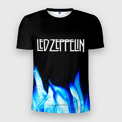 Мужская спорт-футболка Led Zeppelin blue fire