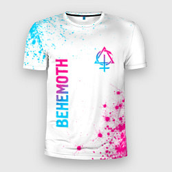 Футболка спортивная мужская Behemoth neon gradient style: надпись, символ, цвет: 3D-принт