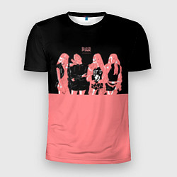 Мужская спорт-футболка BLACK PINK на черно-розовом