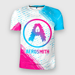 Мужская спорт-футболка Aerosmith neon gradient style