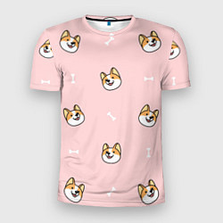 Мужская спорт-футболка Pink corgi