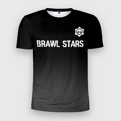 Мужская спорт-футболка Brawl Stars glitch на темном фоне: символ сверху