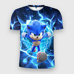 Мужская спорт-футболка Sonic electric waves