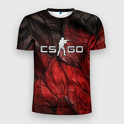 Мужская спорт-футболка CS GO dark red texture