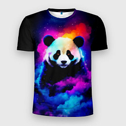 Мужская спорт-футболка Панда и краски