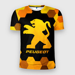 Мужская спорт-футболка Peugeot - gold gradient