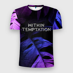 Мужская спорт-футболка Within Temptation neon monstera