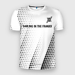 Мужская спорт-футболка Darling in the FranXX glitch на светлом фоне: симв