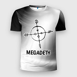 Футболка спортивная мужская Megadeth glitch на светлом фоне, цвет: 3D-принт