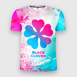 Мужская спорт-футболка Black Clover neon gradient style