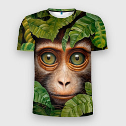 Мужская спорт-футболка Обезьяна в джунглях