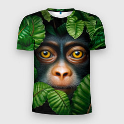 Футболка спортивная мужская Черная обезьянка, цвет: 3D-принт