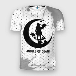 Мужская спорт-футболка Angels of Death glitch на светлом фоне