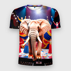Мужская спорт-футболка Слон с цирке