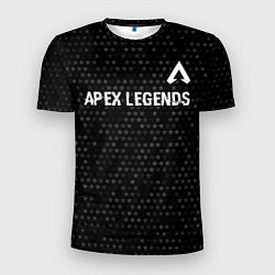 Футболка спортивная мужская Apex Legends glitch на темном фоне: символ сверху, цвет: 3D-принт