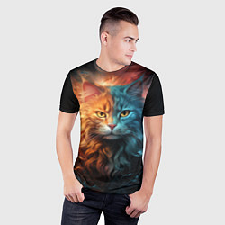 Футболка спортивная мужская Сердитый котик, цвет: 3D-принт — фото 2