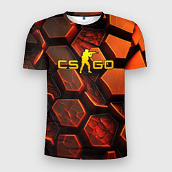 Футболка спортивная мужская CS GO orange logo, цвет: 3D-принт