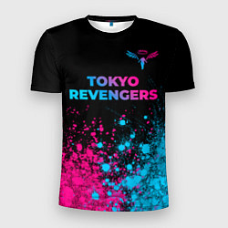 Мужская спорт-футболка Tokyo Revengers - neon gradient: символ сверху