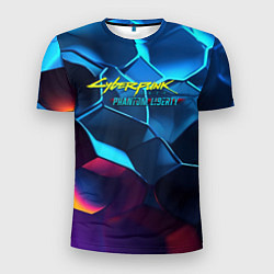 Мужская спорт-футболка Cyberpunk 2077 neon style