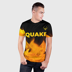 Футболка спортивная мужская Quake - gold gradient: символ сверху, цвет: 3D-принт — фото 2