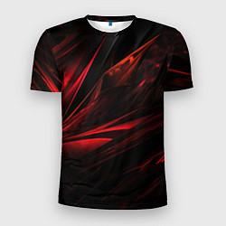 Футболка спортивная мужская Black red background, цвет: 3D-принт