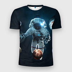 Мужская спорт-футболка Космонавт планеты